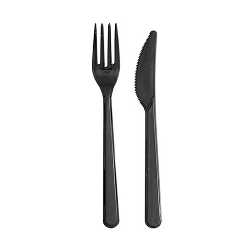 Kit 2/1 cubiertos PS negro 165mm - 250Uds