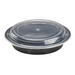 Combo bol negro redondo PP con tapa transparente 500ml Ø160mm A53mm - 150Uds