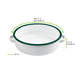 Fuente redonda con asas de acero esmaltado blanco Enamely con borde verde 1000ml Ø180mm A50mm - 12Uds