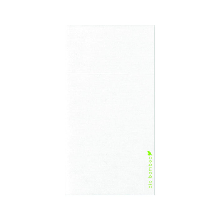 Servilleta-funda para cubiertos blanca de fibra de bambú 400x400mm - 600Uds