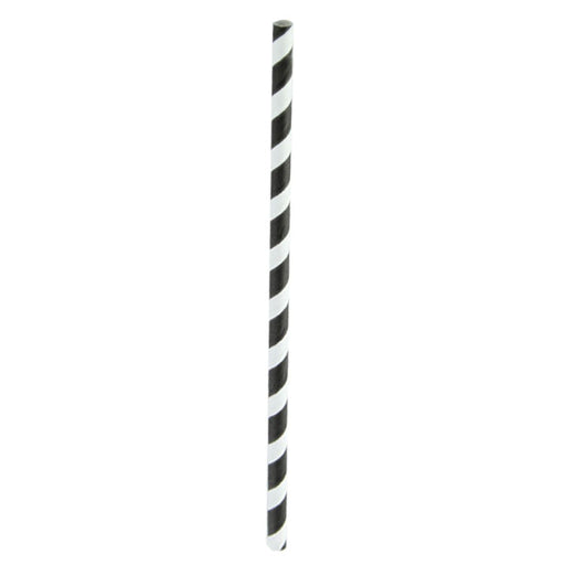 Pajita de papel negro y blanco A210mm - 600Uds