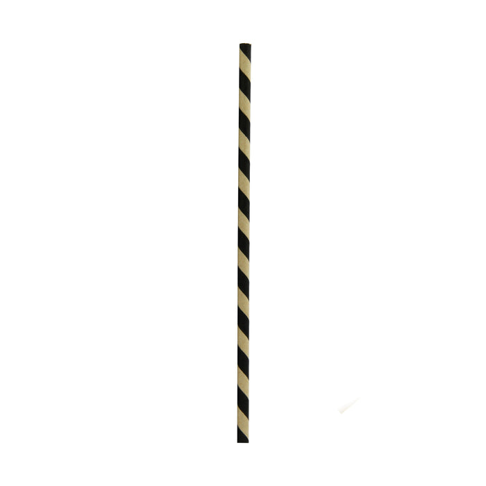 Pajita de papel marron/negro A197mm - 3000Uds