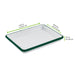 Bandeja Enamely blanca en acero esmaltado con borde verde 165x122mm A25mm - 12Uds