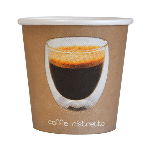 Vaso de cartón kraft con decoración Ristretto 120ml A60mm - 3000Uds