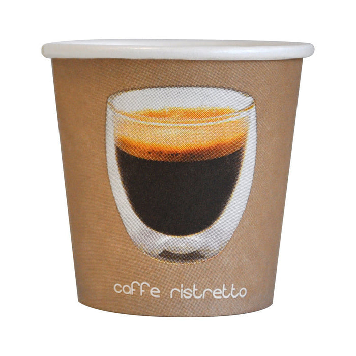 Vaso de cartón kraft con decoración Ristretto 120ml A60mm - 3000Uds