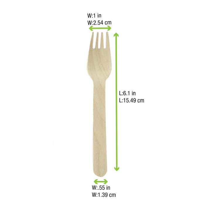 Tenedor de madera A158mm - 576Uds