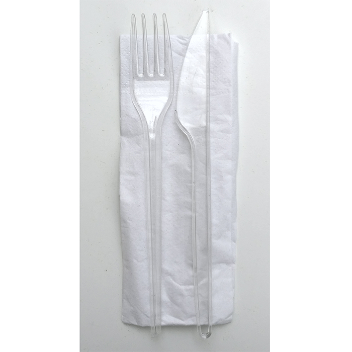 Kit 3/1 cubiertos transparente A165mm - 250Uds