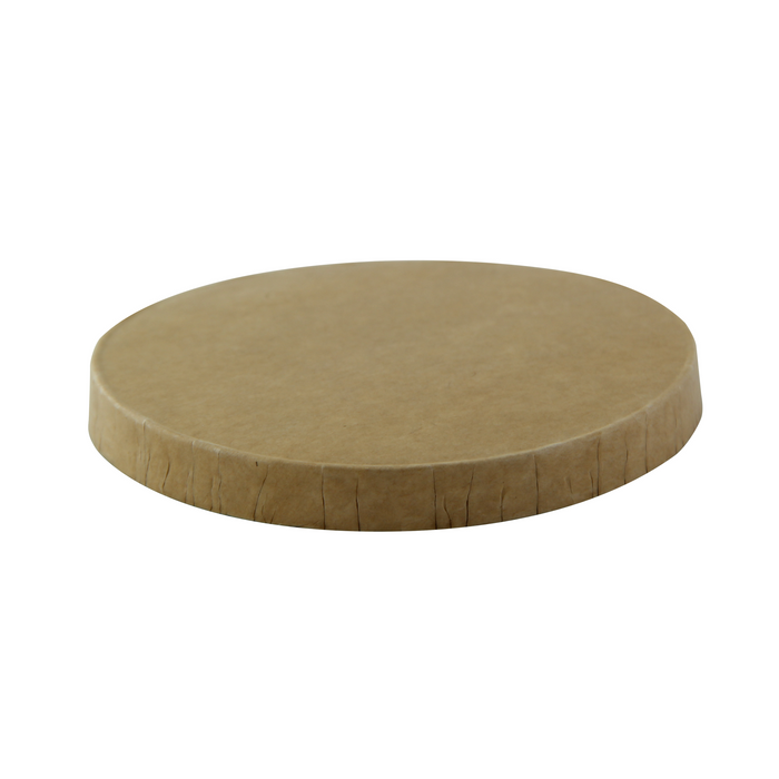 Tapa plana marrón de cartón kraft perforado para bebidas calientes Ø61mm A7,5mm - 1000Uds