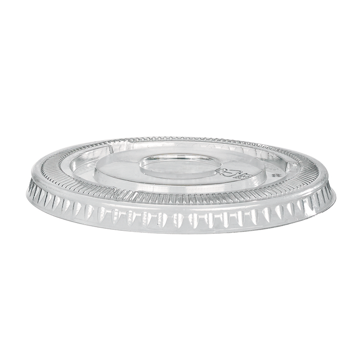 Tapa plana transparente PET con apertura en cruz Ø77mm - 1250Uds