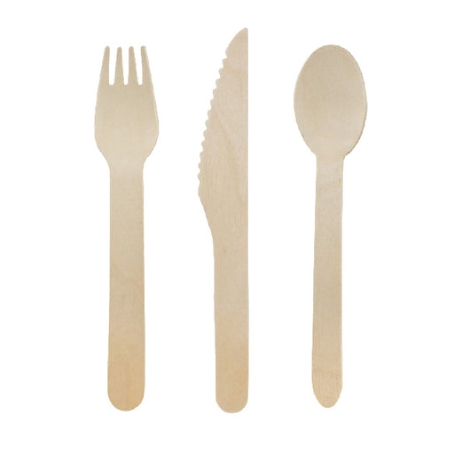 Kit cubiertos de madera 3/1 21x8mm A165mm - 576Uds