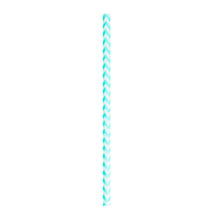 Pajita de papel azul turquesa A197mm - 3000Uds