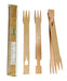 Palillos chinos de madera tipo tenedor empaquetados por 2 unidades A180mm - 1000Uds
