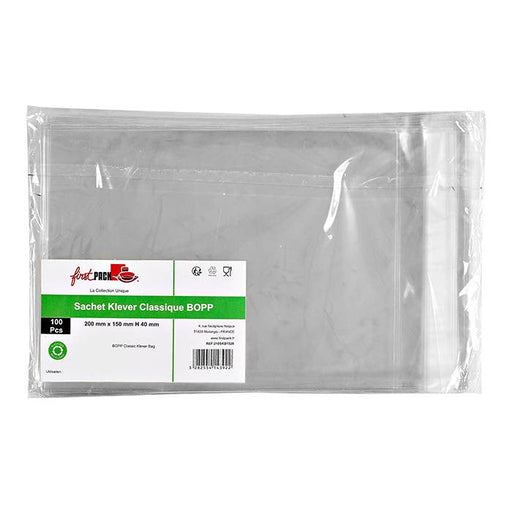 Bolsa de plástico BOPP con cinta adhesiva 200x150mm - 2000Uds